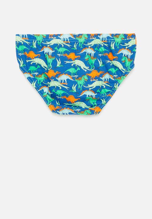 Cotton On - Boys 3 pack underwear - punch blue dinos & stripe