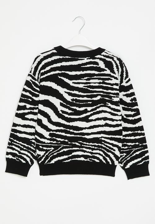 Pop Candy - Girls zebra jersey - black & white