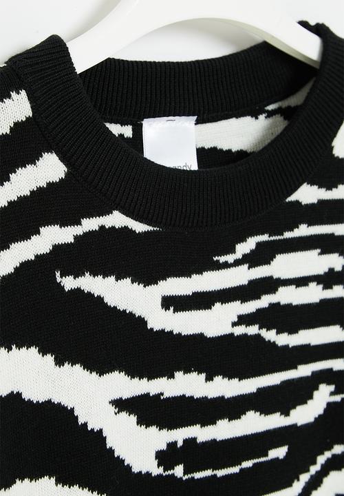 Pop Candy - Girls zebra jersey - black & white