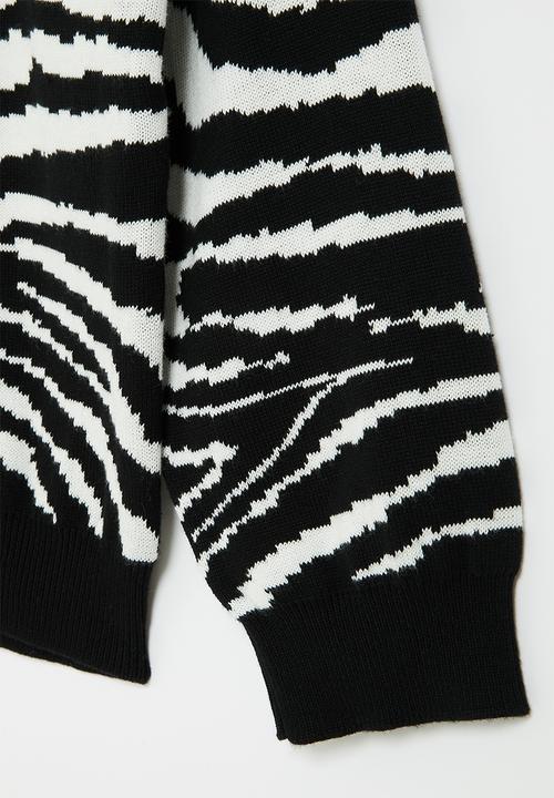Pop Candy - Girls zebra jersey - black & white