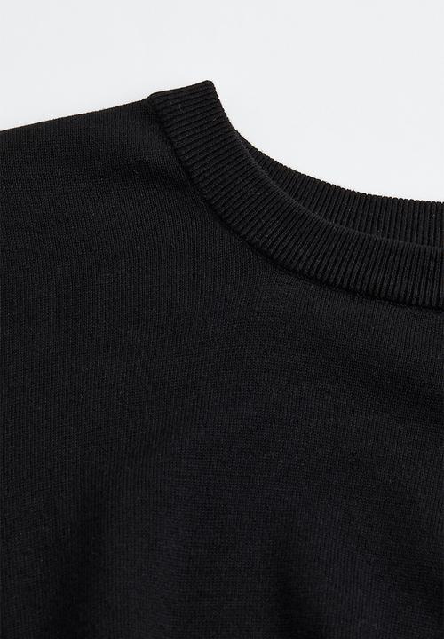H&M - Slim fit fine-knit cotton jumper - black