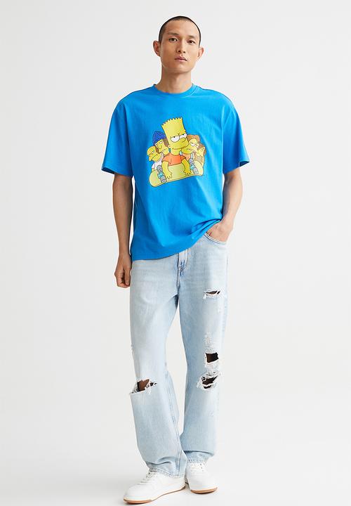H&M - Relaxed fit T-shirt - blue/the simpsons