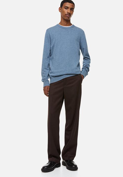 H&M - Slim fit fine-knit cotton jumper - blue marl 