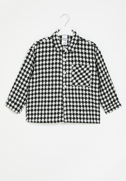 Pop Candy - Check shacket - black
