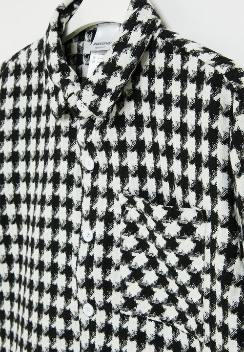Pop Candy - Check shacket - black