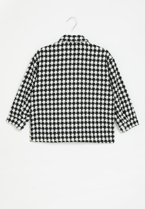 Pop Candy - Check shacket - black