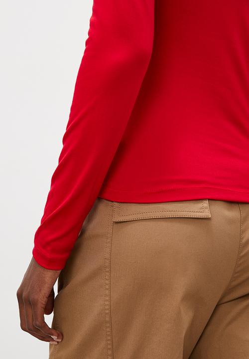 Superbalist - Knot neckline tee - red