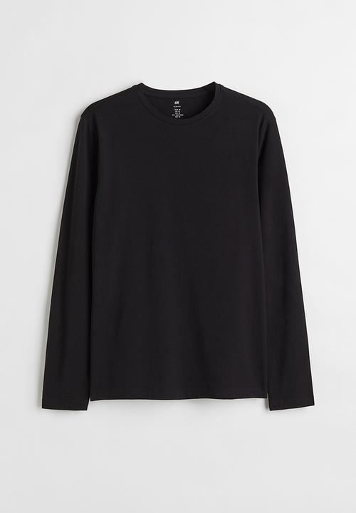 H&M - Slim fit jersey top - black