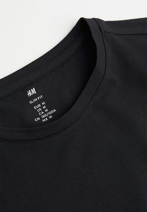 H&M - Slim fit jersey top - black