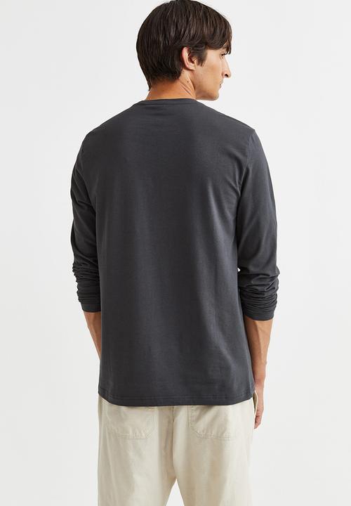 H&M - Slim fit jersey top - dark grey
