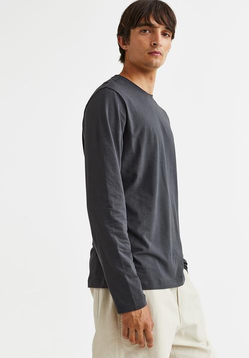 H&M - Slim fit jersey top - dark grey