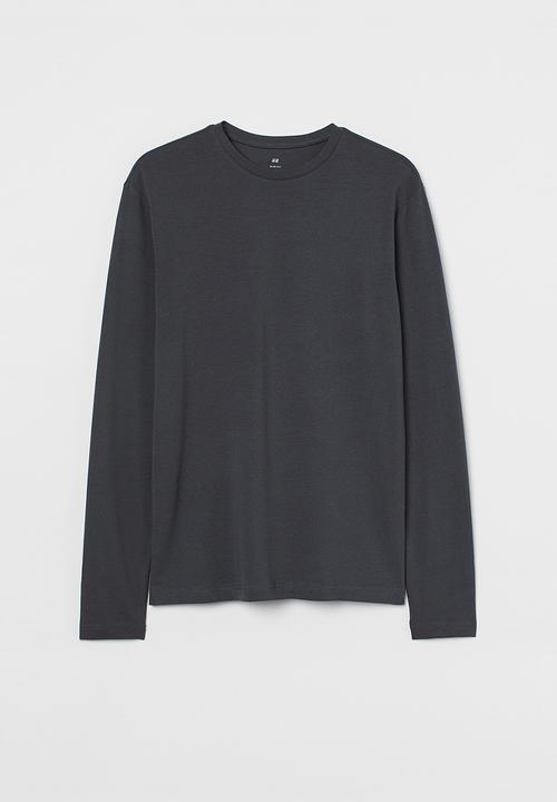 H&M - Slim fit jersey top - dark grey