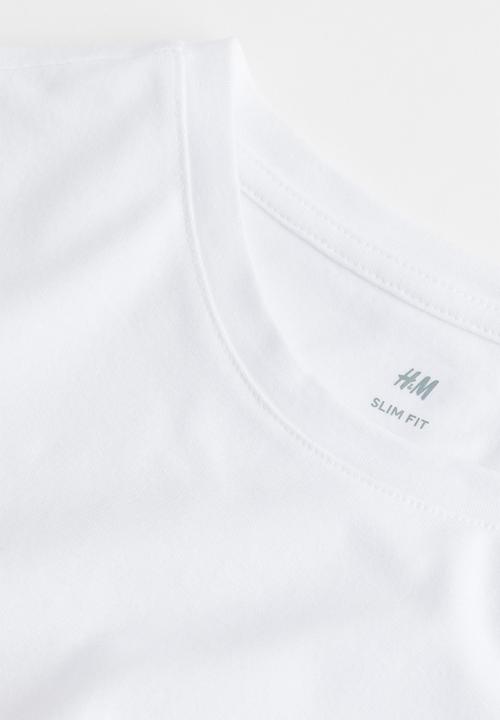 H&M - Slim fit jersey top - white