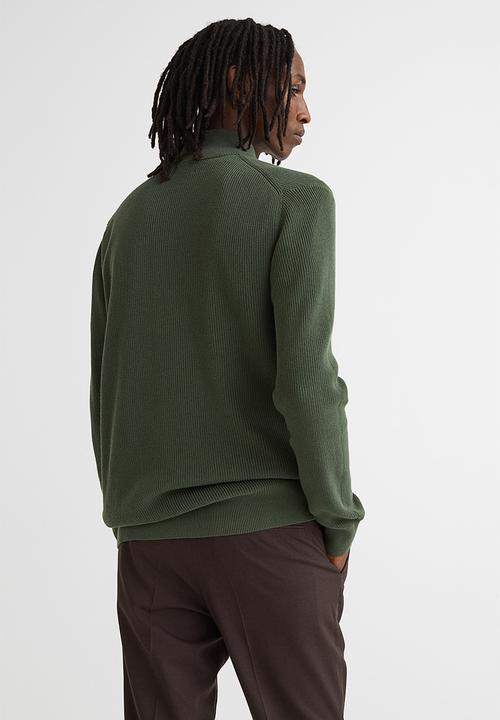 H&M - Slim fit jumper - dark khaki green