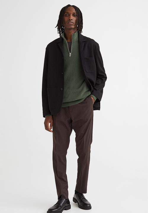 H&M - Slim fit jumper - dark khaki green