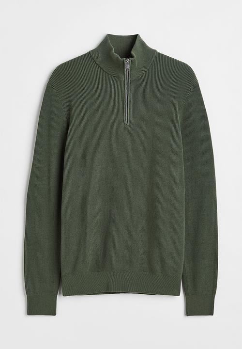 H&M - Slim fit jumper - dark khaki green
