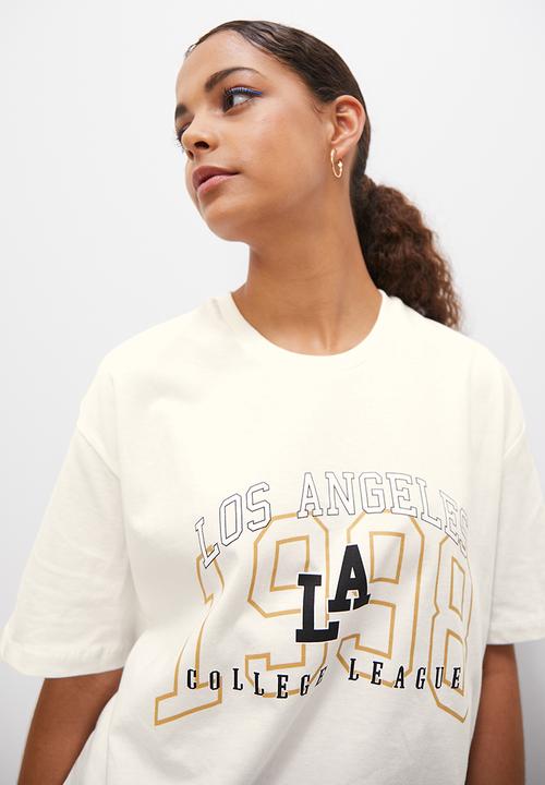 Blake - Relaxed graphic tee - ecru