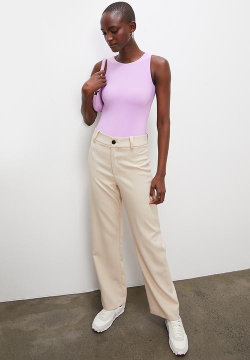 Superbalist - Crew neck cutaway bodysuit - purple rose