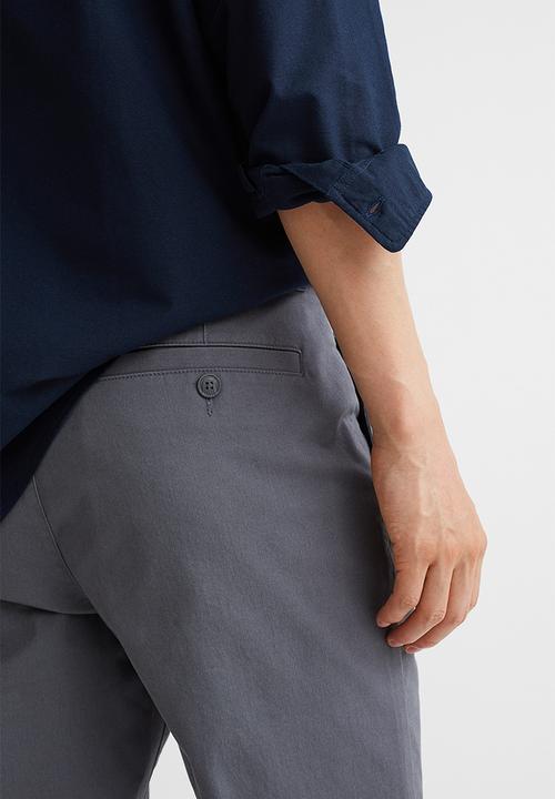 H&M - Slim fit cotton chinos - anthracite grey