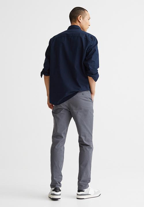 H&M - Slim fit cotton chinos - anthracite grey