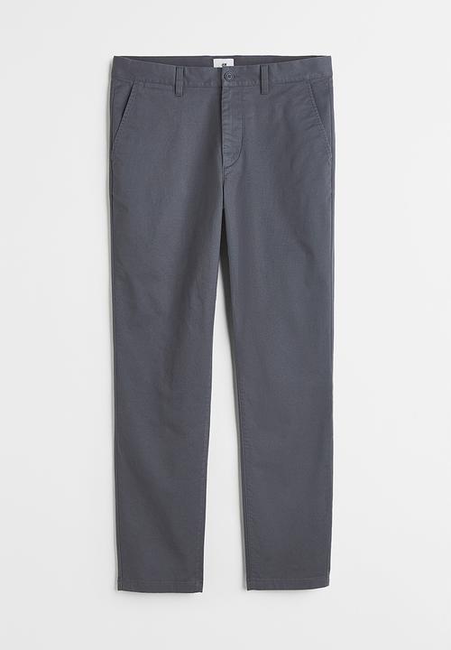 H&M - Slim fit cotton chinos - anthracite grey