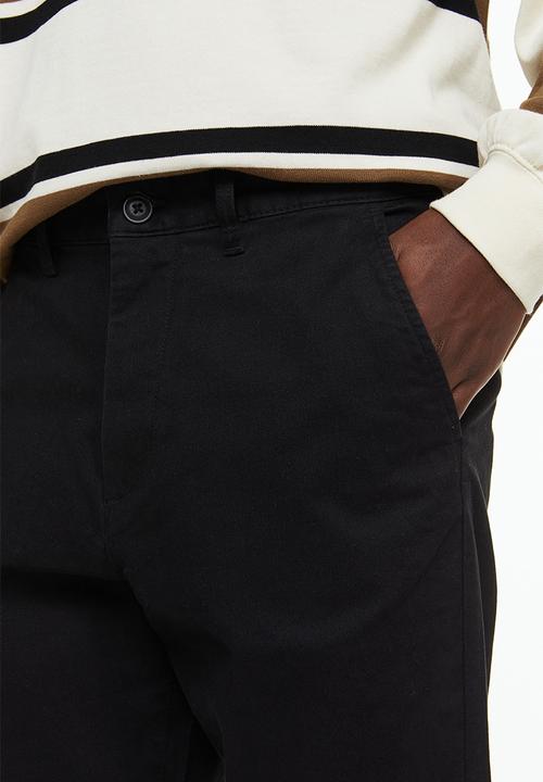 H&M - Slim fit cotton chinos - black
