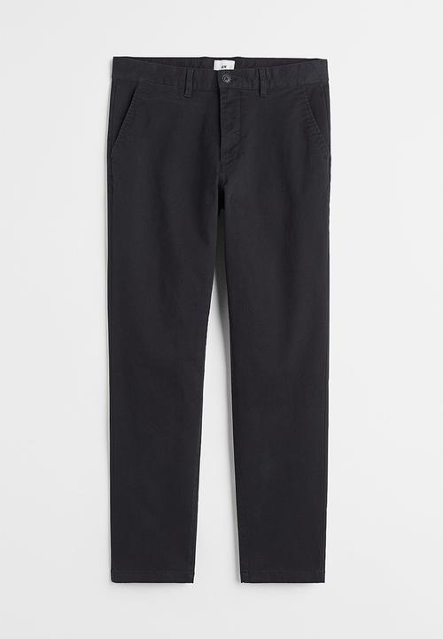 H&M - Slim fit cotton chinos - black