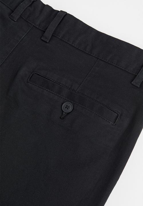 H&M - Slim fit cotton chinos - black
