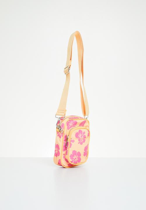 Rubi - Nellie camera cross body bag - retro hibiscus mango/pink