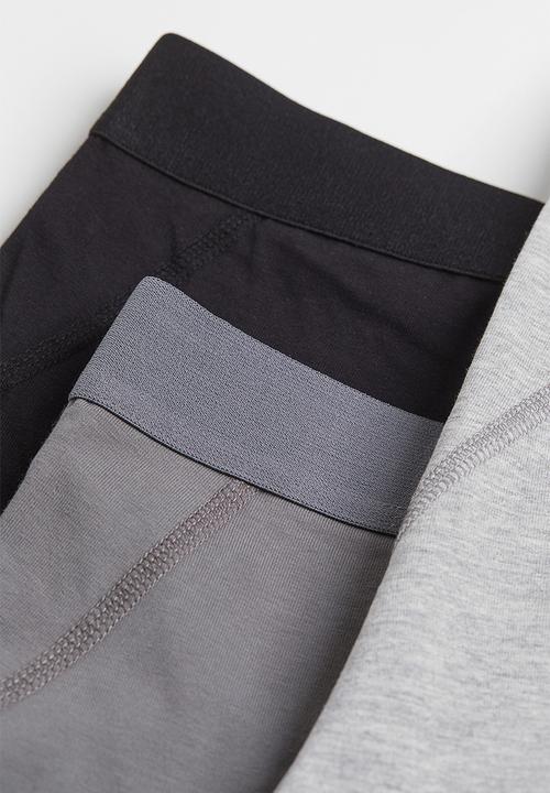 H&M - 5 Pack cotton mid trunks - grey/black