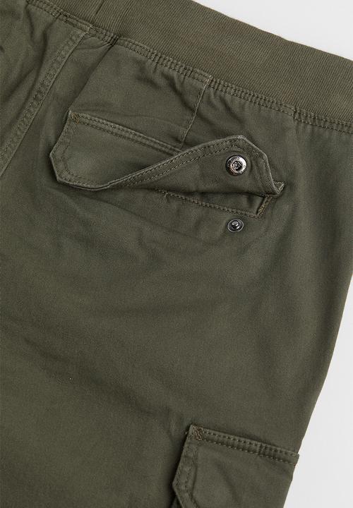 H&M - Skinny fit cargo joggers - khaki green