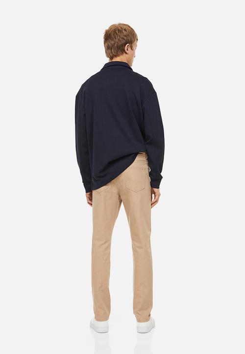 H&M - Slim fit cotton twill trousers - beige