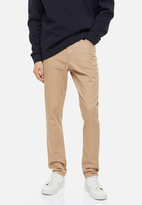 H&M - Slim fit cotton twill trousers - beige