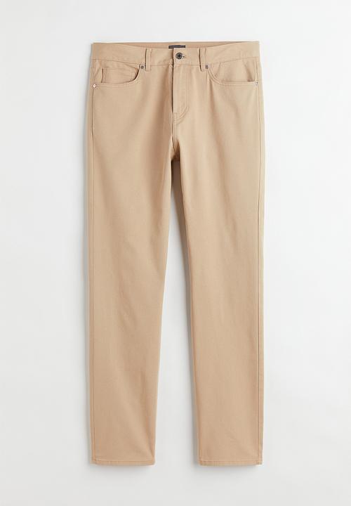 H&M - Slim fit cotton twill trousers - beige