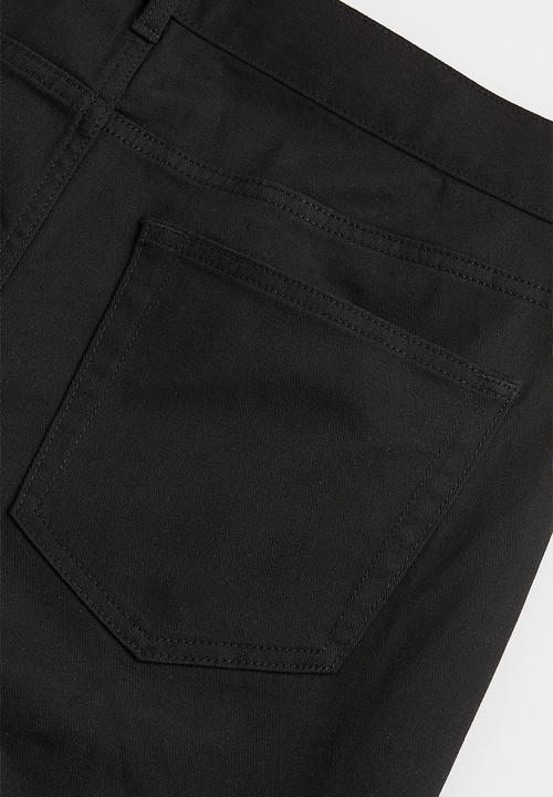 H&M - Slim fit cotton twill trousers - black