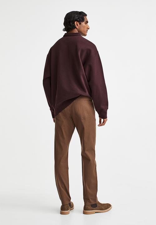 H&M - Slim fit cotton twill trousers - brown