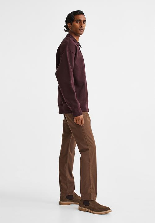 H&M - Slim fit cotton twill trousers - brown