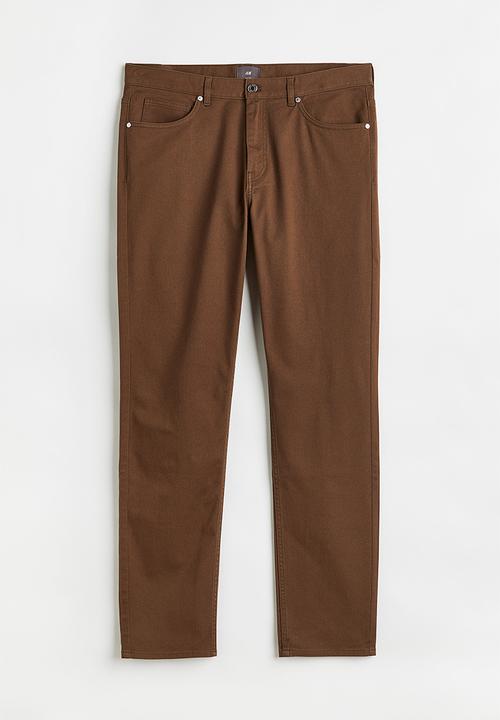 H&M - Slim fit cotton twill trousers - brown