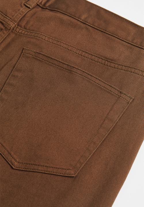 H&M - Slim fit cotton twill trousers - brown