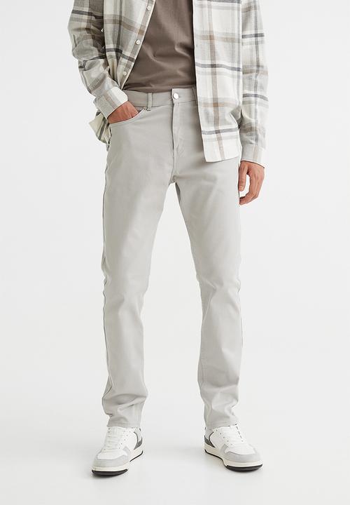 H&M - Slim fit cotton twill trousers - light grey