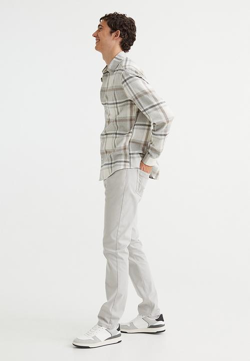 H&M - Slim fit cotton twill trousers - light grey