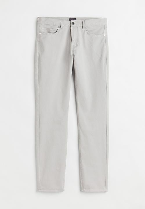 H&M - Slim fit cotton twill trousers - light grey