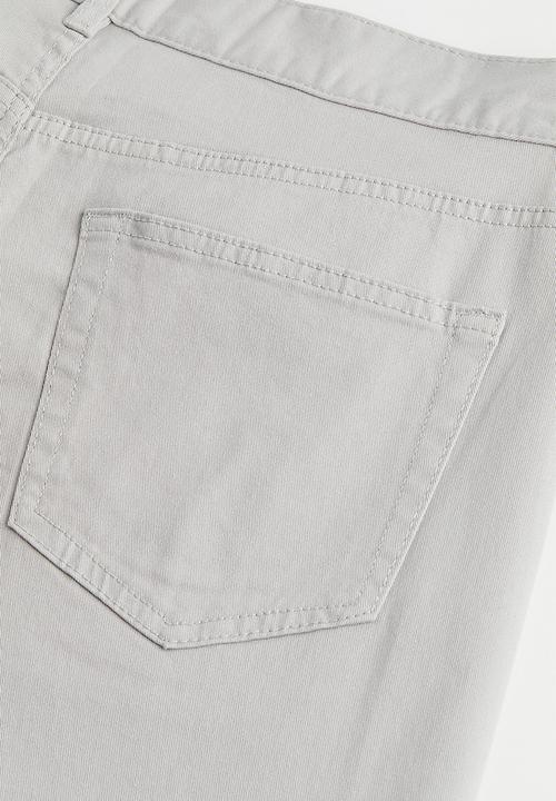 H&M - Slim fit cotton twill trousers - light grey