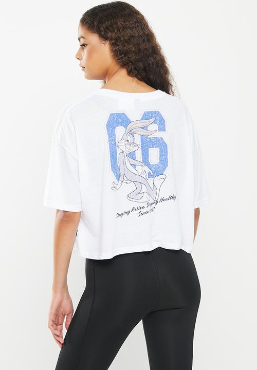 Cotton On - Relaxed active recycled graphic T-shirt - white/lcn bugs bunny sports 