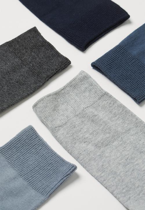 H&M - 5 Pack socks - dark blue & grey marl