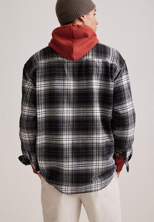 H&M - Cotton twill shirt - black/white checked