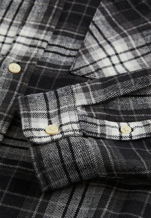 H&M - Cotton twill shirt - black/white checked