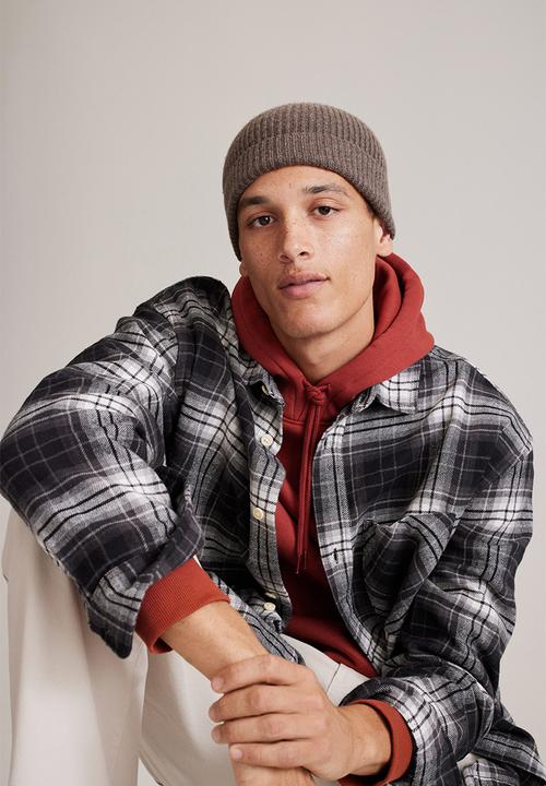 H&M - Cotton twill shirt - black/white checked