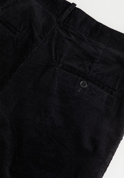 H&M - Regular fit corduroy trousers - black