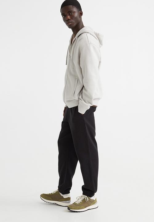 H&M - Relaxed fit zip-through hoodie - light greige 